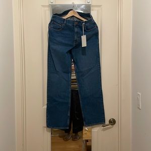 brand new mid-rise straight-leg jeans
